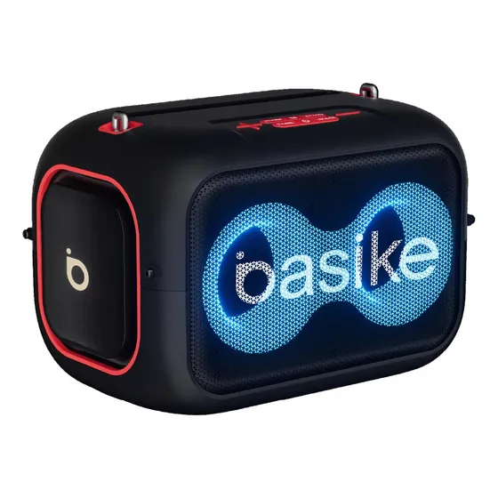 Caixa De Som Portatil Bluetooth, Com Rádio Fm, Subwoofer Ativo, Boombox, Estéreo Hifi, Tws 1+1, Bluetooth 5.3, Bateria 8 Horas, Ipx5, 50w, Com Rgb, Powerbank para iPhone E Samsung, Cor Preto 127/220v