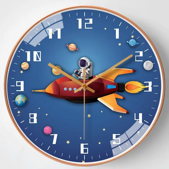 Reloj Pared Creativo Space Silent Silencioso Que Funciona