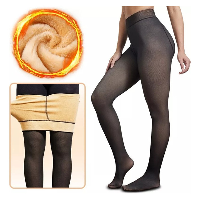Meia Calça De Lã Térmica Translúcida Pelúcia Forrada Pelinho Meia Calça De Lã Térmica Translúcida Pelúcia Forrada Pelinho