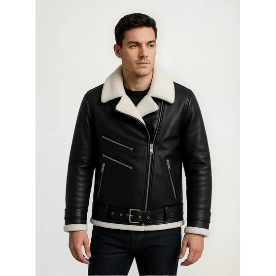 Gamulan Hombre Campera Cuero Corderito Calidad Premium