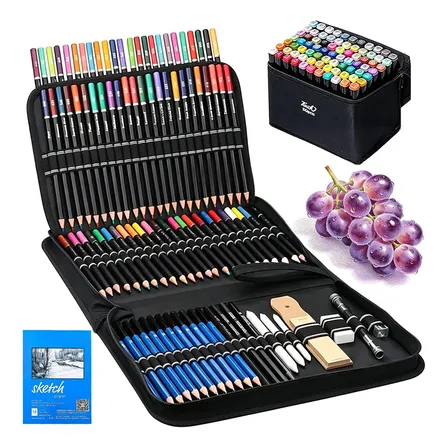 Kit96 Estojo Lápis Colorido Pintura Desenho Técnico Arte