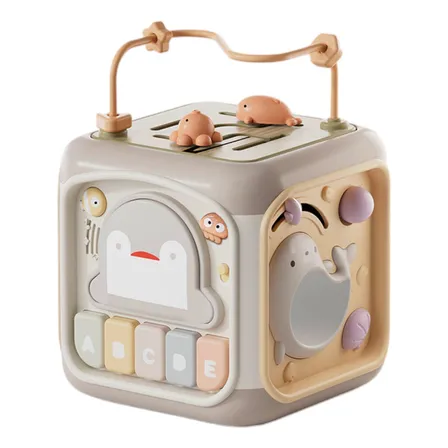 Cubo Didáctico Interactivo Para Bebés Con Juegos Montessori