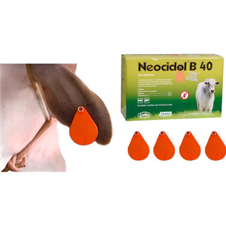 Kit 40 Brinco Mosquicida Controla Mosca Chifre Neocidol B40 Cor Laranja Kit 40 Brinco Mosquicida Controla Mosca Chifre Neocidol B40 Cor Laranja