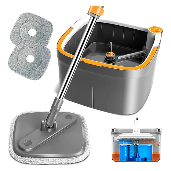 Kzkr Trapeador Con Cubeta 2 Mopas Lavables Incluidas