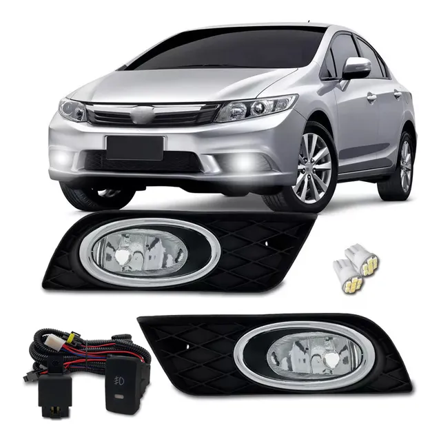 Kit Farol Milha Honda Civic 2012/2013/2014 + Botão Mod Origi