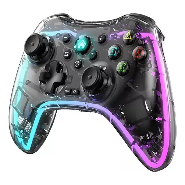 Control Bluetooth Gamepad Rgb Celular Pc Android Con Soporte