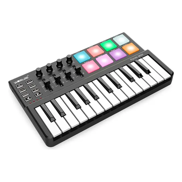 Controlador Midi Wordle Pandamini 25 Teclas Usb