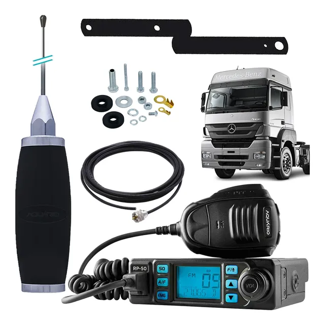 Rádio Px 80 Canais Antena Maria Mole Inox 2,70m Mb Axor