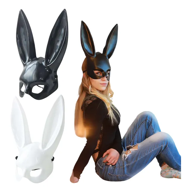 Máscara De Orejas Largas De Conejo - Halloween, Disfraz