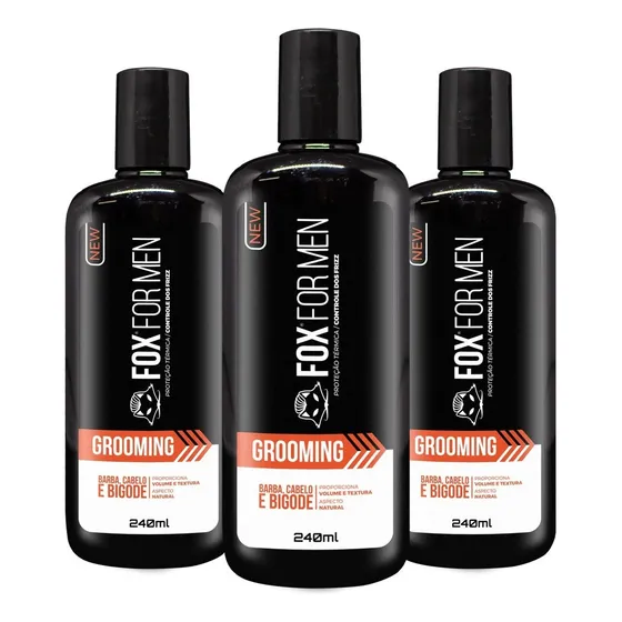 3un Grooming Fox For Men 240ml Modelador De Barba E Cabelo