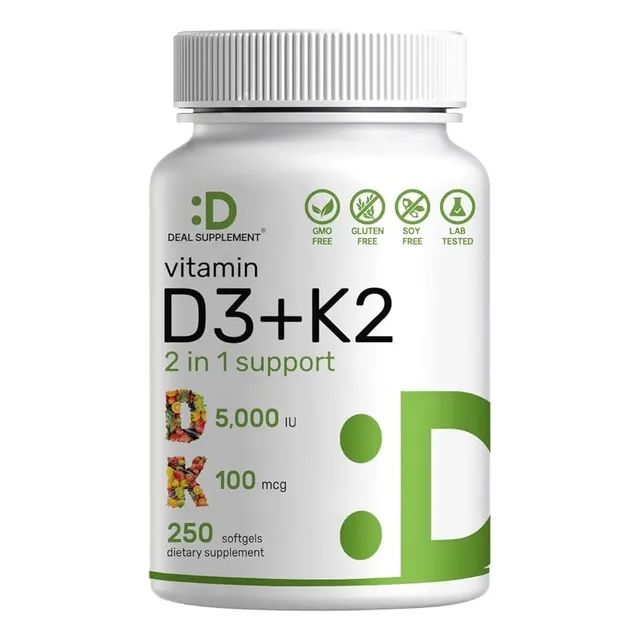 Vitaminas D3 K2 5000 Iu - 250 Unidades
