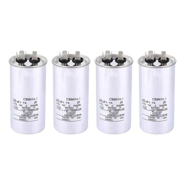 4×bota Lámina Aluminio Con Condensador Cbb65, 40 Uf, 450