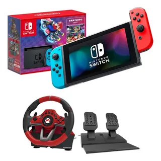 Console Nintendo Switch Racing Bundle Hori + Mario Kart 8 + Assinatura Nintendo On Line 3 Meses Console Nintendo Switch Racing Bundle Hori + Mario Kart 8 + Assinatura Nintendo On Line 3 Meses