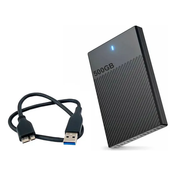 Hd Externo 500gb Usb 3.0 Slim Portátil Até 5gbps Compatível Com Pc Notebook Playstation 4 Playstation 5 Xbox One Xbox Series S/x