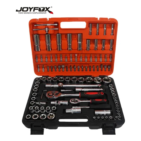 Joyfox Kit Jogo De Ferramenta Completo Soquetes E Chaves Aço Crv 108 Peças