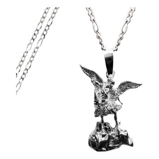 Dije De Plata Arcangel San Miguel Con Cadena De Plata Calibre 50 Y 55 Cm De Largo Ideal Para Regalar En Boda Bautizo Primera Comunión O 15 Años Unisex Mujer Hombre Dije De Plata Arcangel San Miguel Con Cadena De Plata Calibre 50 Y 55 Cm De Largo Ideal Para Regalar En Boda Bautizo Primera Comunión O 15 Años Unisex Mujer Hombre