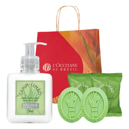 Kit Presente Loccitane Capim-limão Loção + 2 Sabonetes 50g