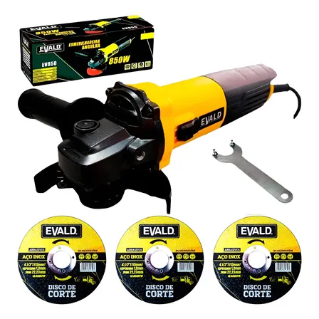 Esmerilhadeira Angular 850w Ev850 Evald + Kit 3 Discos