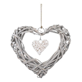 Corona De Mimbre De Corazón Decoración De Pared De Corazón D Corona De Mimbre De Corazón Decoración De Pared De Corazón D