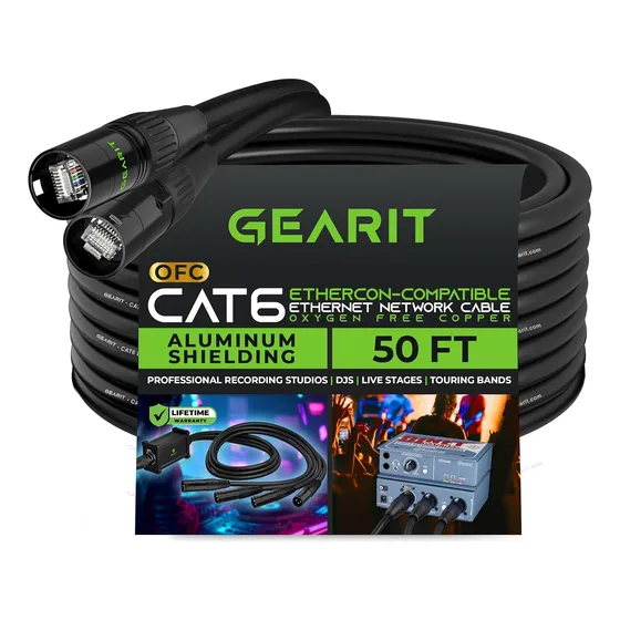 Cable Ethernet Gearit Cat6, Compatible Con Ethercon (50 P...