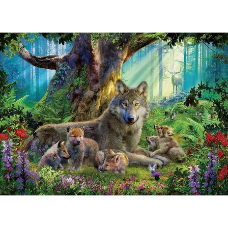 Rompecabezas Ravensburger X 1000 Piezas- Lobo En El Bosque