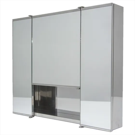 Botiquin 3 Cuerpos Espejo Baño Acero Inox 60x40x8 Cm Dhinox Color Plateado