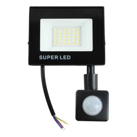 Kit 2 Refletor Led 100w Sensor Presença Holofote Ajustavel 127/220v Preto Branco Frio - 6500k