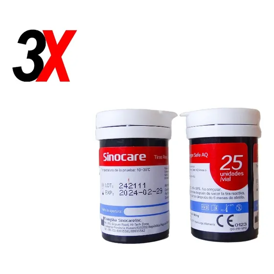 Kit Cajas 50 Tiras Reactivas +50 Lanceta Glucometro Sinocare