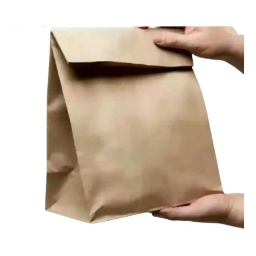 Bolsas Papel Kraft Para Delivery Fondo Cuadrado 10 Kg Larga