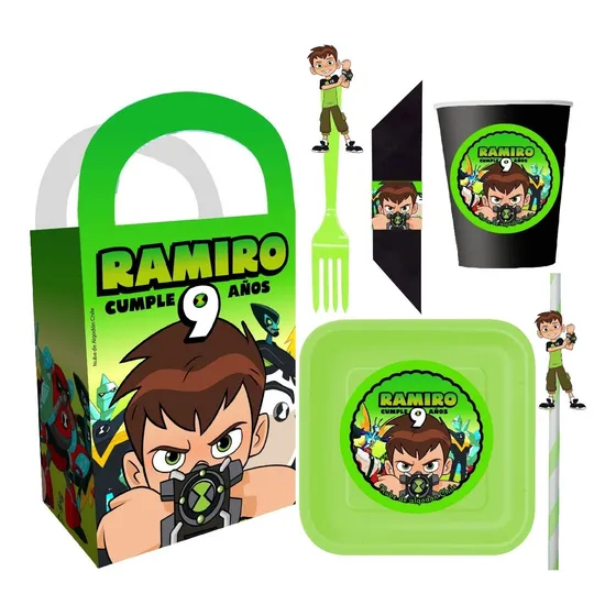 Cotillón Ben 10 Cumpleaños Personalizado Niños
