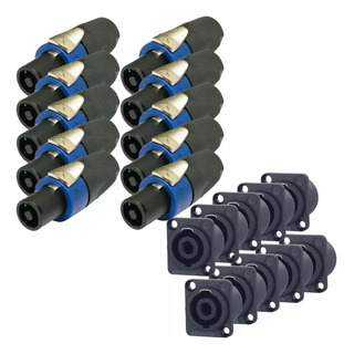 10 Conector Plug Macho Speakon 10 Jack Hembra Tipo Neutrik 10 Conector Plug Macho Speakon 10 Jack Hembra Tipo Neutrik