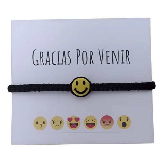 Pulseras Macramé Emoji Con Tarjetas X 10 Souvenirs Cumple