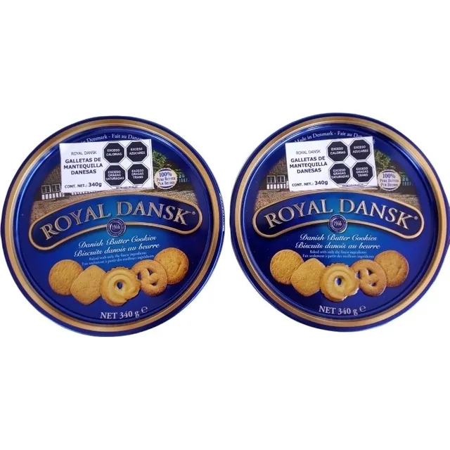 2 Latas De Galletas Danesas Royal Dansk De 340 Gramos C/u.