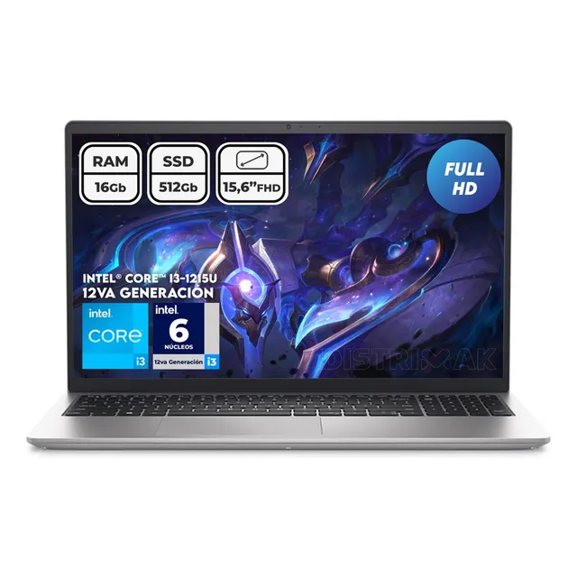 Computador Portatil Dell 3520 Core I3 1215u 16gb 512gb 15.6 Color Plateado