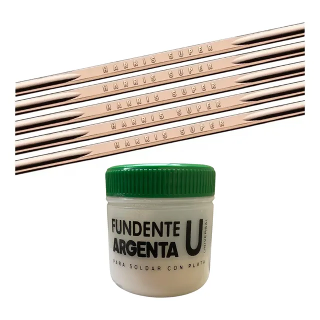 Soldaduras Super Harris Pack 5 Unidades + Fundente De 50gr