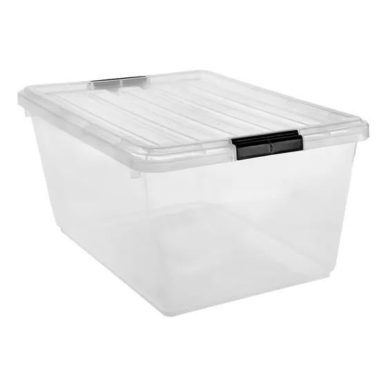 Caja Almacenamiento 42l Organizador Transparente Tapa Broche