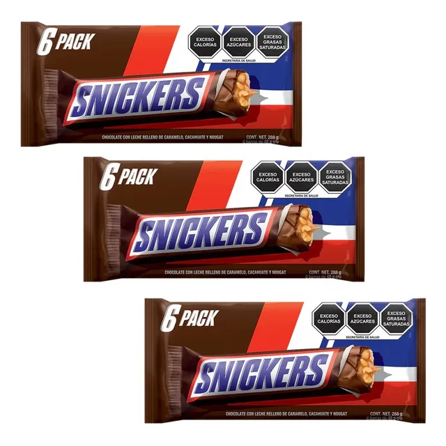 18 Pzs Snickers Chocolate Leche Relleno Caramelo Cacahuate