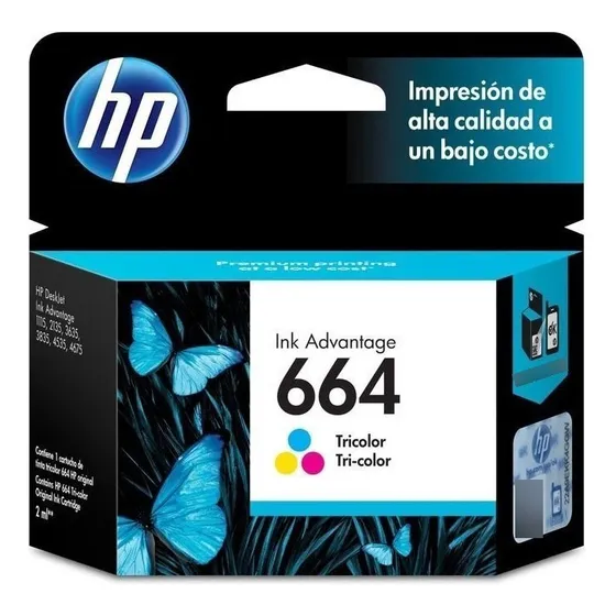 Cartucho De Tinta Hp 664 Tricolor (f6v28al)