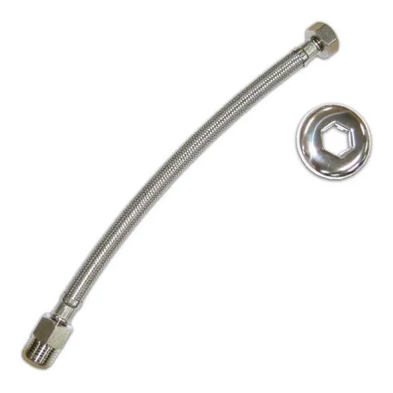 Engate Ligação Flexível Aço Inox Alta Vazão 3/4 M X F 60cm Acabamento Aço inoxidável escovado Cor Cromado