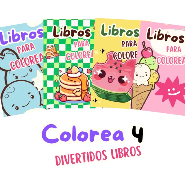 Pack 4 Libros Kawaii Para Pintar