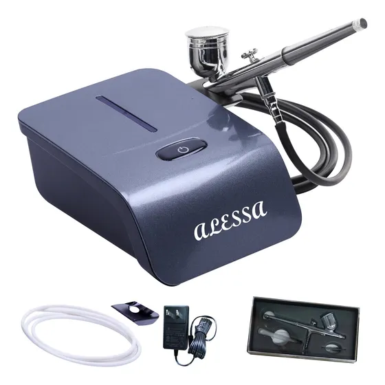 Kit Aerografo Profesional Multiuso Gris Perlado