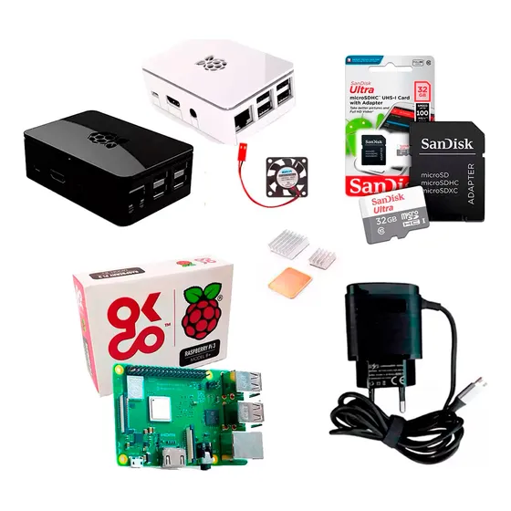 Raspberry Pi 3 B+ Plus Con Funda, Enfriador, Fuente + 32 Gb +