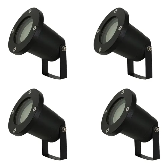 Spot Aplique Piso Aluminio Gu10 Led Jardín Exterior X 4u