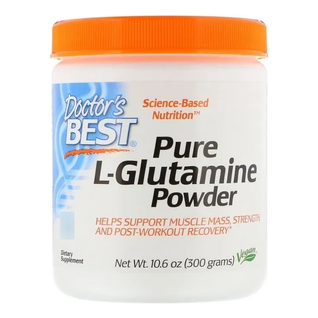 Doctors Best Pure L-glutamina en polvo, 10.6 onzas, sabor sin