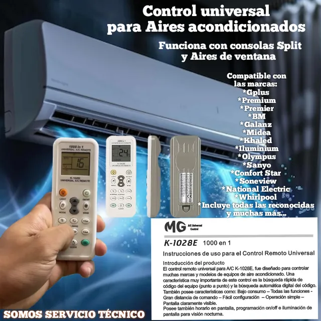 Aire Acond. Control Universal K1028e Todas Marcas