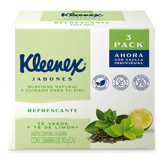 Jabones En Barra Kleenex Té Verde Y Té De Limón 110g 3 Piezas Jabones En Barra Kleenex Té Verde Y Té De Limón 110g 3 Piezas