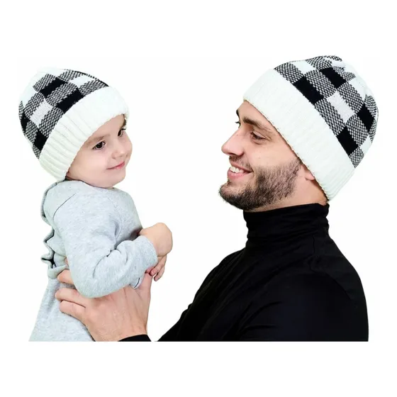 Gorros De Lana Doble Para Padres E Hijos.