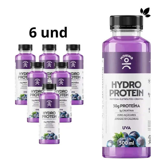 6x Moving Hydro Isotônico 30g Proteina 3g Creatina 0 Acúcar