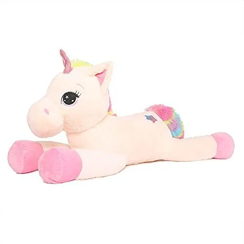 Tezituor 32in Big Unicorn Toys Plush ,beige Giant Xrwm2