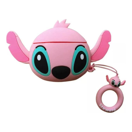 Funda Stich Rosa Silicona Compatible Con AirPods Inpods Funda Stich Rosa Silicona Compatible Con AirPods Inpods